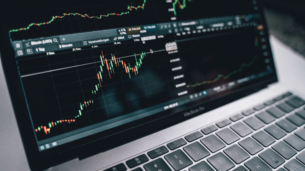 an image of a stock market chart on a computer screen