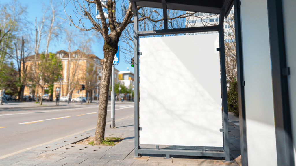 Advertising space at the bus stop